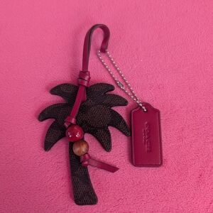 Coach Brown and Red Palm Tree Bag Charm